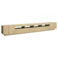 vidaXL TV skrinka s LED svetlami dub sonoma 300x35x40 cm