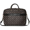 Počítačová taška Guess, vyhotovenie Peony, predné vrecko a zipsové logo trojuholník, pre 16" notebook, čierna