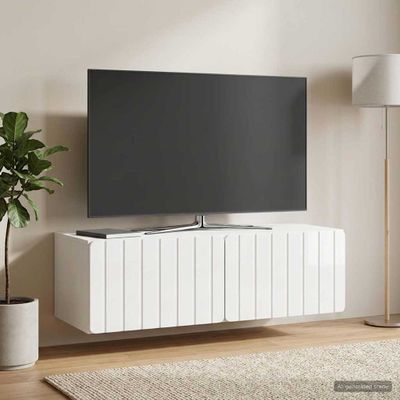 vidaXL Nástenná TV skrinka 98 x 41 x 30 cm Biela s vysokým leskom