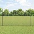 vidaXL Zvarené pletivo s podperami 10 x 1,4 m PVC potiahnutá oceľ Sivá
