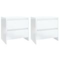 vidaXL Nočné stolíky 2 ks lesklé biele 45x34,5x44,5cm kompozitné drevo