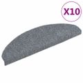 vidaXL Schodové rohože, samolepiace, 10 ks, 65x21x4 cm, svetlosivé, polkruhové, veľké