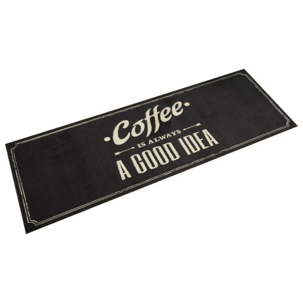 vidaXL Kuchynský koberec, prateľný, nápis Coffee 60x180 cm, zamat