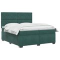 vidaXL Posteľ boxspring s matracom Tmavozelená 200 x 200 cm Zamat