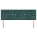 vidaXL LED hlavová doska s LED pásikmi Tmavozelená 160 cm Zamat