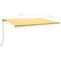 vidaXL Ručne zaťahovacia markíza s LED 500x350 cm žltá a biela