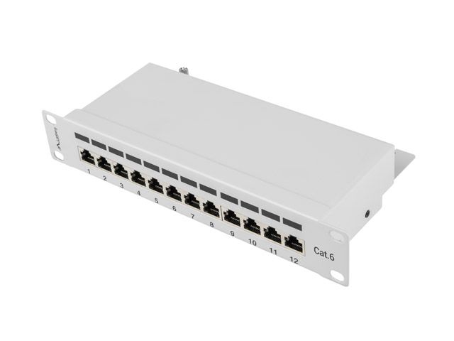 PATCH PANEL 12PORT 1U 10'' CAT.6 FTP Tienený ŠEDÝ LANBERG