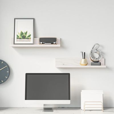 vidaXL Nástenné skrinky 2 ks biele 50x11x9 cm masívna borovica