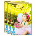 vidaXL Fotorámiky na stenu, koláž 3 ks, zlaté 50x70 cm, MDF
