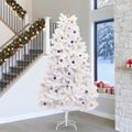 vidaXL Umelý Sklápací Vianočný Stromček LED Biela 138 x 138 x 300 cm
