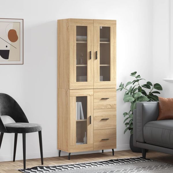 vidaXL Vysoká skrinka dub sonoma 69,5x34x180 cm spracované drevo