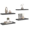 vidaXL Plávajúce nástenné police 4 ks, lesklé sivé 60x23,5x3,8 cm, MDF