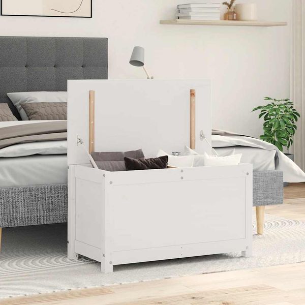 vidaXL Úložný box biely 80x40x45,5 cm masívna borovica