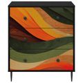 vidaXL Příborník BONN Retro vlnový motív 66 x 36,5 x 76 cm Čierny dub