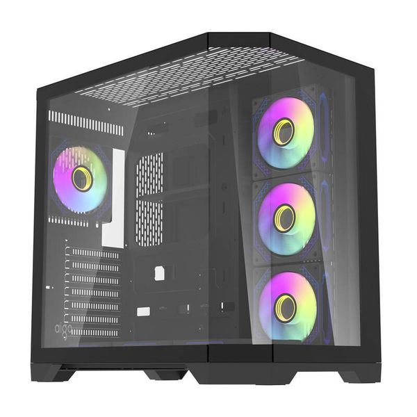 Počítačová skriňa Darflash FT418 PRO + 7 ventilátorov aRGB (čierna)