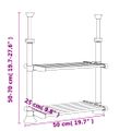vidaXL Kuchynská polica 50x25x(50-70) cm hliník