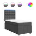 vidaXL Posteľný rám boxsping s matracom tmavosivý 80x200 cm látka