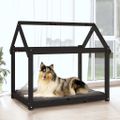 vidaXL Posteľ pre psa čierna 101x70x90 cm borovicový masív