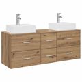 vidaXL Set kabinetov do kúpeľne 3 ks Dub artisan 49,5 x 41 x 62,5 cm