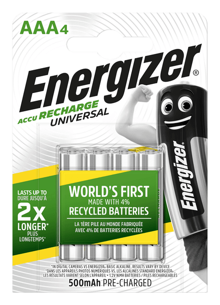 Energizer Universal AAA 500mAh 4ks nabíjacie batérie EHR016