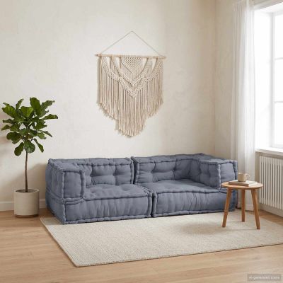 vidaXL Modulová pohovka 3 pcs Sivá 140 x 70 x 36 cm Látka