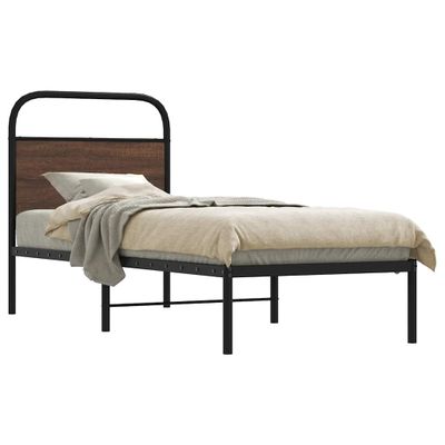 vidaXL Posteľný rám bez matraca 80x200 cm hnedý dub kompozitné drevo