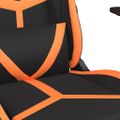 vidaXL Masážna herná stolička čierna a oranžová umelá koža