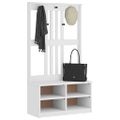vidaXL Halový strom SANDNES biela 87x40x159,5 cm masívna borovica
