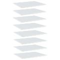 vidaXL Prídavné police 8 ks, lesklé biele 60x50x1,5 cm, drevotrieska