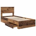 vidaXL Rám postele Staré drevo 90 x 200 cm Kompozitné drevo