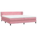 vidaXL Posteľný rám boxsping s matracmi ružová 200x220 cm zamat