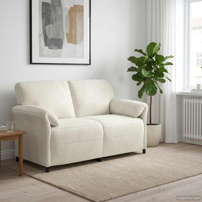 vidaXL 2-miestna pohovka Krémová 158 x 83 x 95 cm Zamat