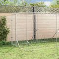vidaXL Vonkajší koterec pre psov so strechou strieborný 2x6x2,5 m oceľ