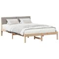 vidaXL Rám postele Hnedá a taupe 140 x 190 cm Borovicový masív