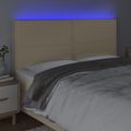 vidaXL Čelo postele krémové 160x5x118/128 cm kožalátka