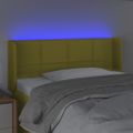 vidaXL Čelo postele s LED zelené 93x16x78/88 cm látka