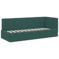 vidaXL Rohový rám postele Tmavozelená 80 cm x 200 cm Zamat