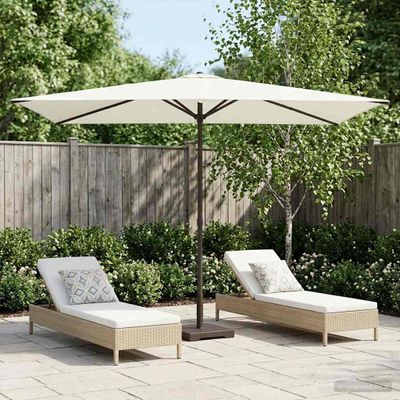 vidaXL Záhradný slnečník 200 x 300 cm Polyester Obdĺžnikový Krémová