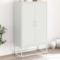 vidaXL Vysoká skrinka biela 68,5x38,5x123,5 cm oceľ