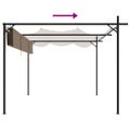 vidaXL Pergola so zaťahovacou strechou sivohnedá 295x292x230 cm