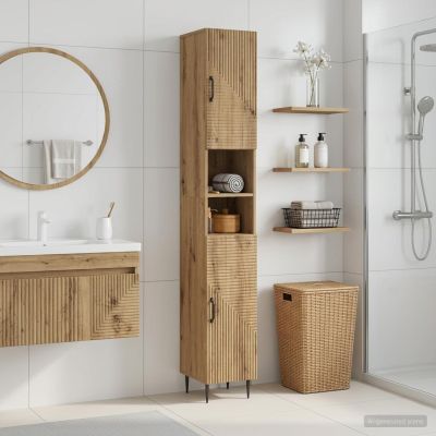 vidaXL Kúpeľňový kabinet s otvorenou poličkou HAARLEM Dub artisan