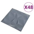 vidaXL Nástenné panely 48 ks 50 x 50 cm Diamond Šedý XPS Pena