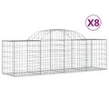 vidaXL Oblúkový gabionový kôš 8 ks 200x50x60/80 cm pozinkované železo
