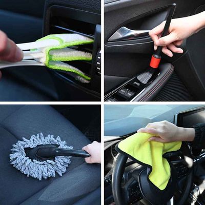 vidaXL Súprava štetcov na auto Viacfarebný polyratan