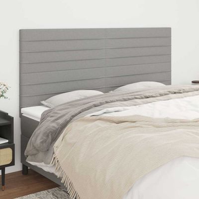 vidaXL Čelo postele svetlosivé 180x5x118/128 cm látkové