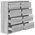 VidaXL Príborník Grey Sonoma 100x35x99 cm Engineered Wood