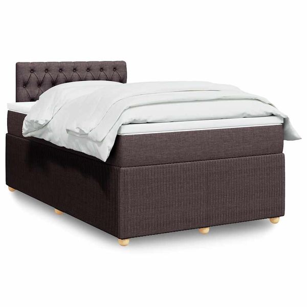 vidaXL Boxspring posteľ s matracom tmavohnedá 120x200 cm látka
