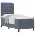 vidaXL LED box s pružinami s matracmi Tmavo šedá 80 x 200 cm látka