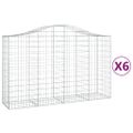 vidaXL Oblúkové gabionové koše 6 ks 200x50x120/140 cm pozink. železo