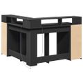 vidaXL Stôl s LED svetlami čierny 130x130x91 cm kompozitné drevo